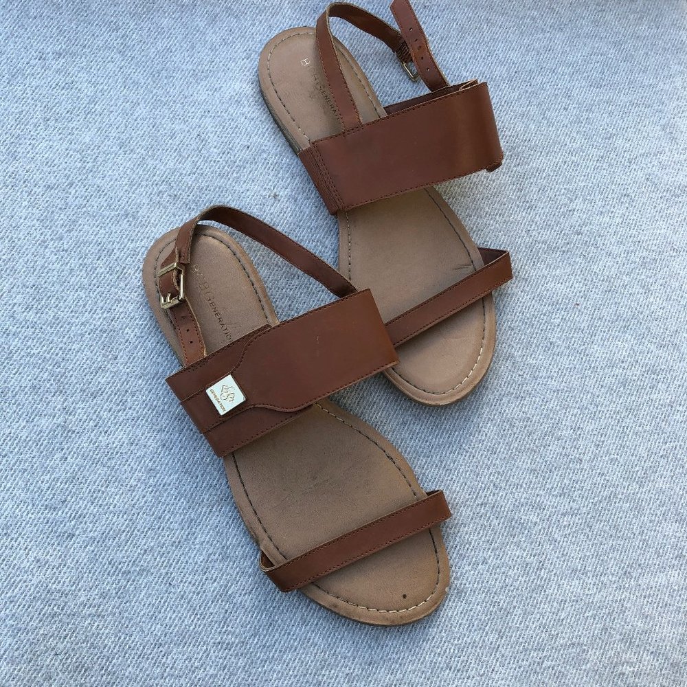 BCBG DOUBLE STRAP SANDALS